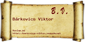 Bárkovics Viktor névjegykártya